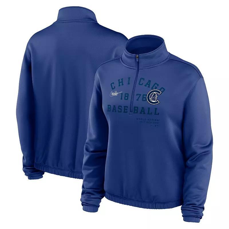 Women's Nike Navy San Diego Padres Rewind Splice Half-Zip Sweatshirt, Size: Small, Blue Product Image