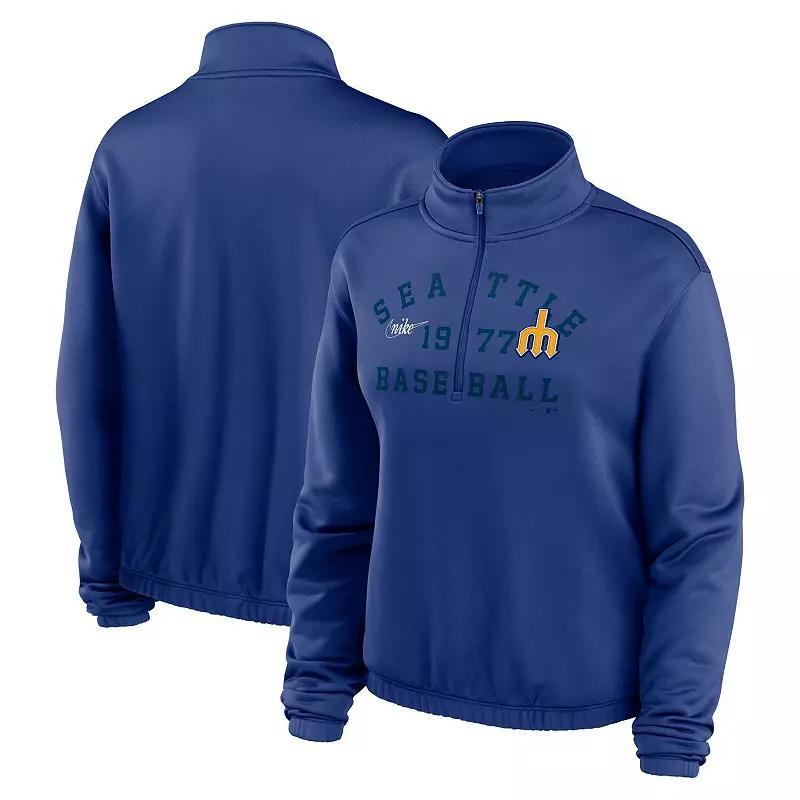 Women's Nike Navy San Diego Padres Rewind Splice Half-Zip Sweatshirt, Size: Small, Blue Product Image