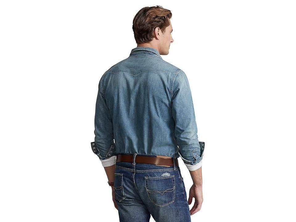 Mens Denim Snap-Front Western Shirt Product Image