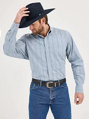 Wrangler® George Strait™ Long Sleeve Button Down One Pocket Shirt | Men's SHIRTS | Wrangler® Product Image