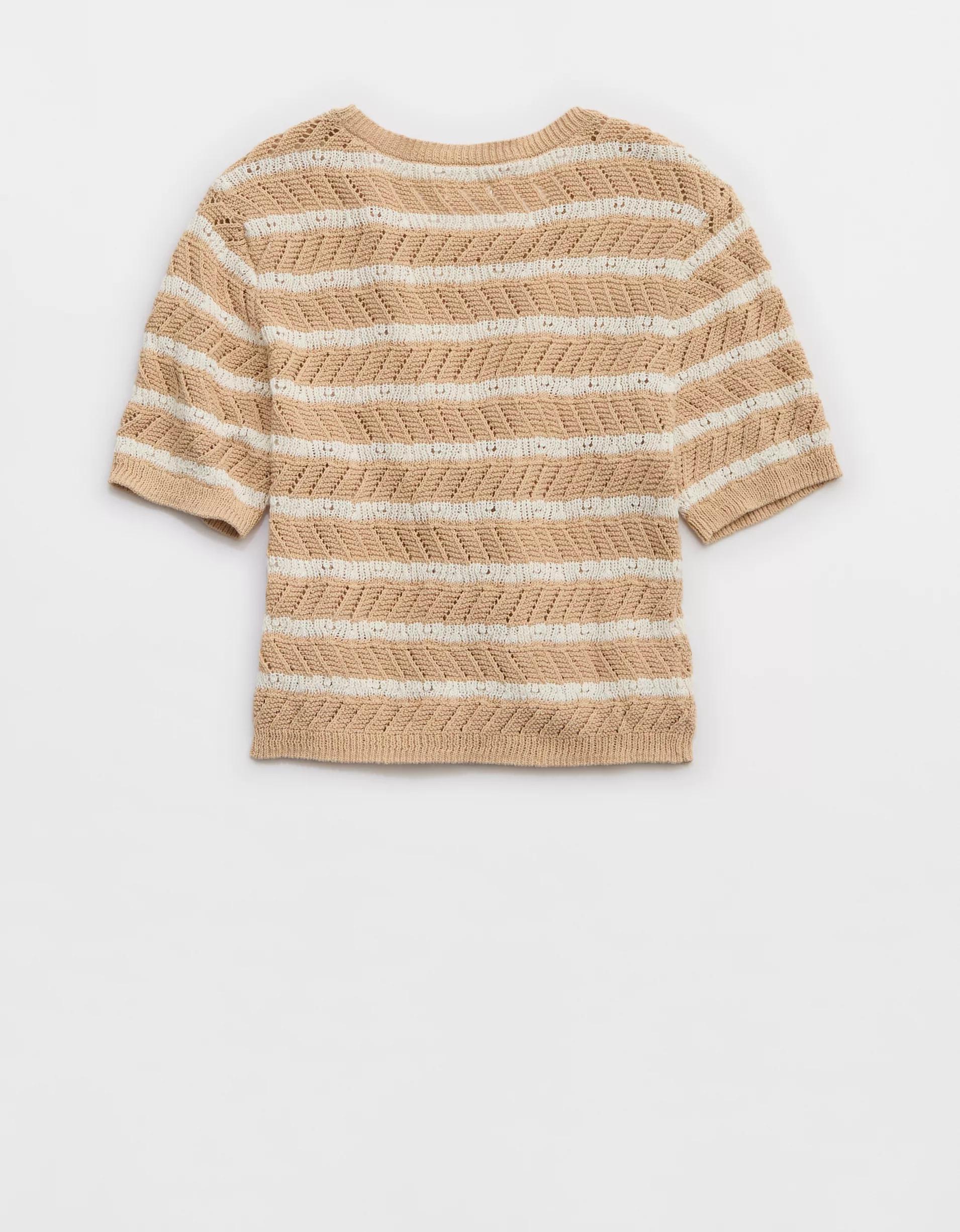 Aerie Fitted Short Sleeve Sweater Product Image