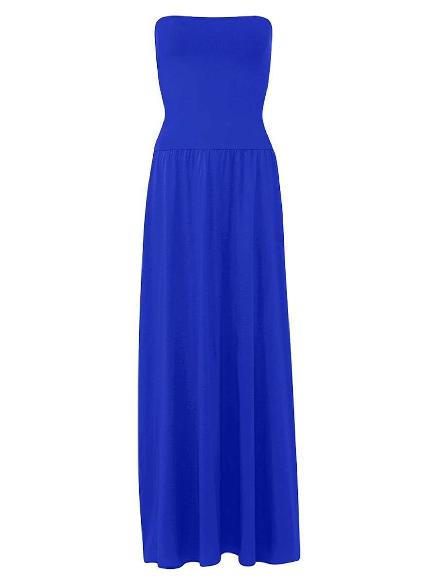 Womens Ankara Cotton Strapless Maxi Dress Product Image