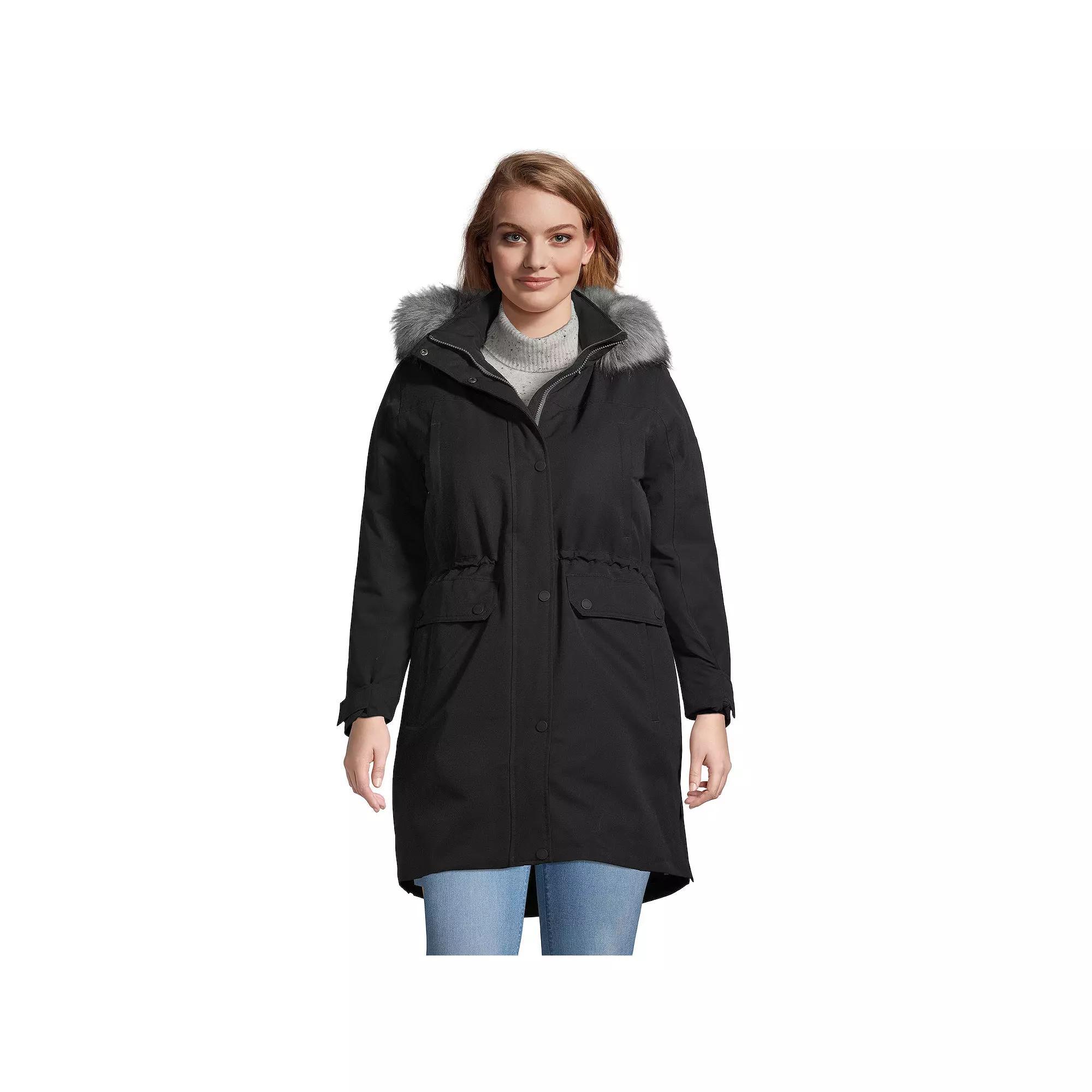 Plus Size Lands' End Expedition Down Waterproof Winter Parka, Women's, Size: 3XL, Black Product Image