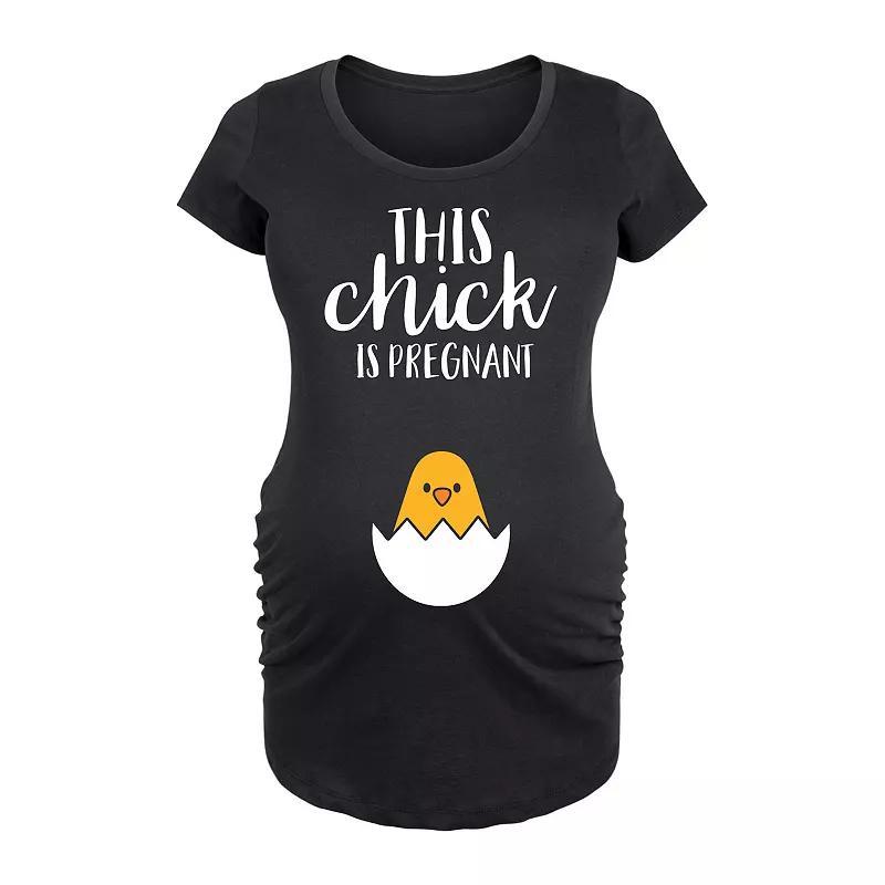Maternity This Chick Is Pregnant Graphic Tee, Womens Heather Grey Product Image
