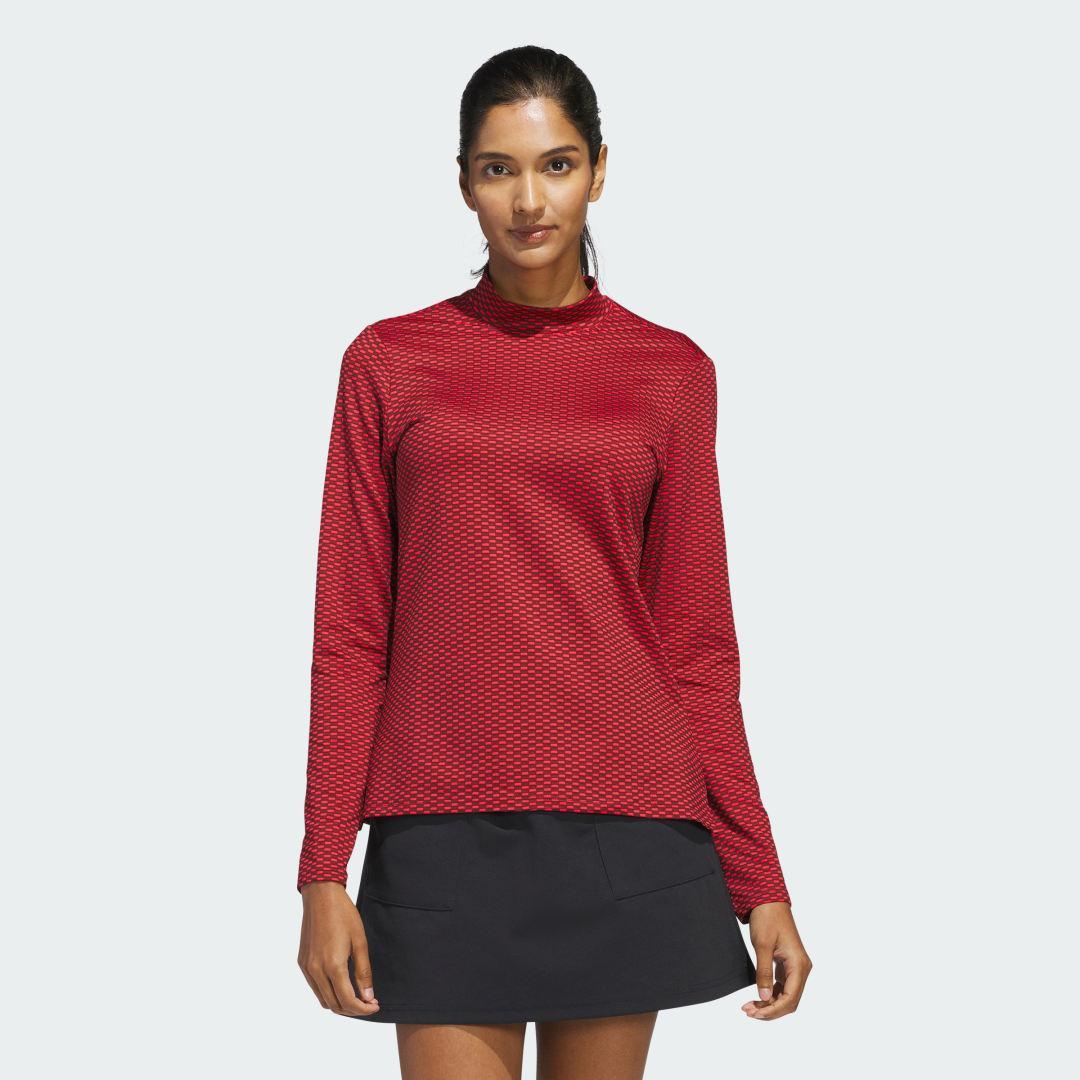 adidas Beyond Two-Tone Mesh Mock Shirt Aurora Ruby XS Womens Product Image