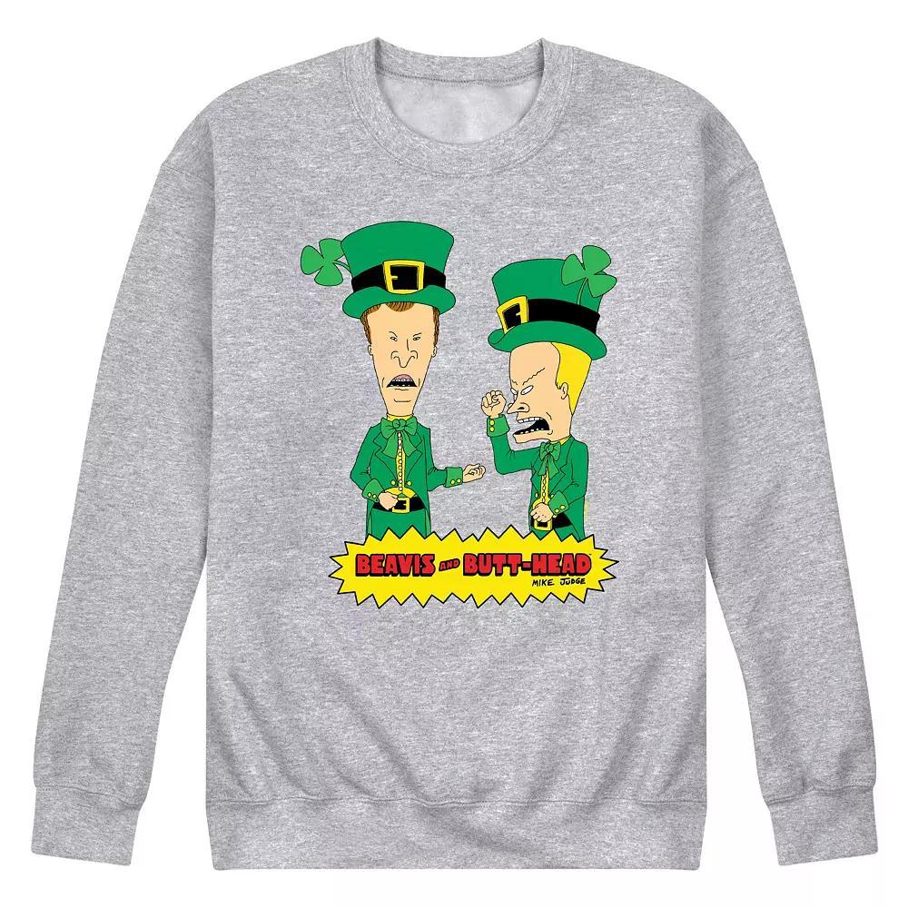 Mens Beavis And Butthead St Patricks Day Sweatshirt Blue Product Image