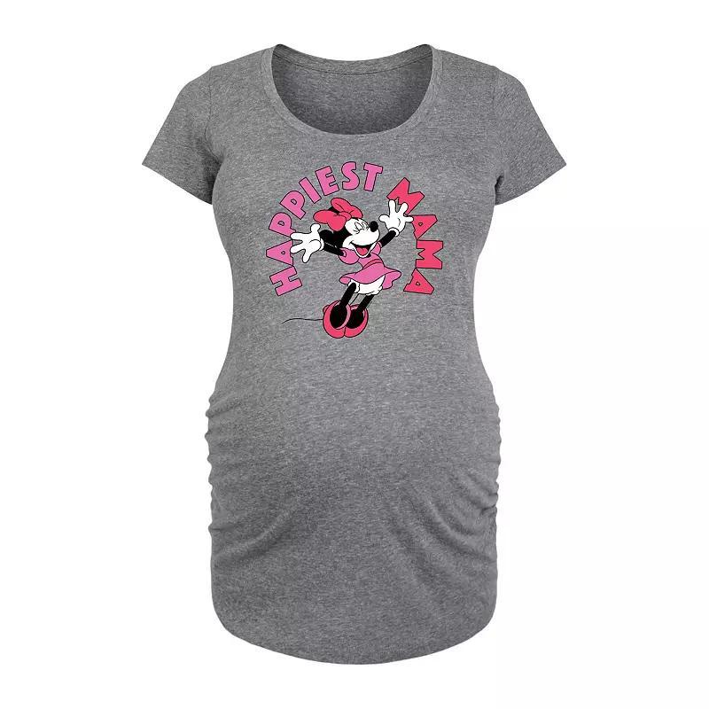 Disney's Minnie Mouse Maternity Happiest Mama Graphic Tee, Women's, Size: Small-Mat, Grey Gray Product Image