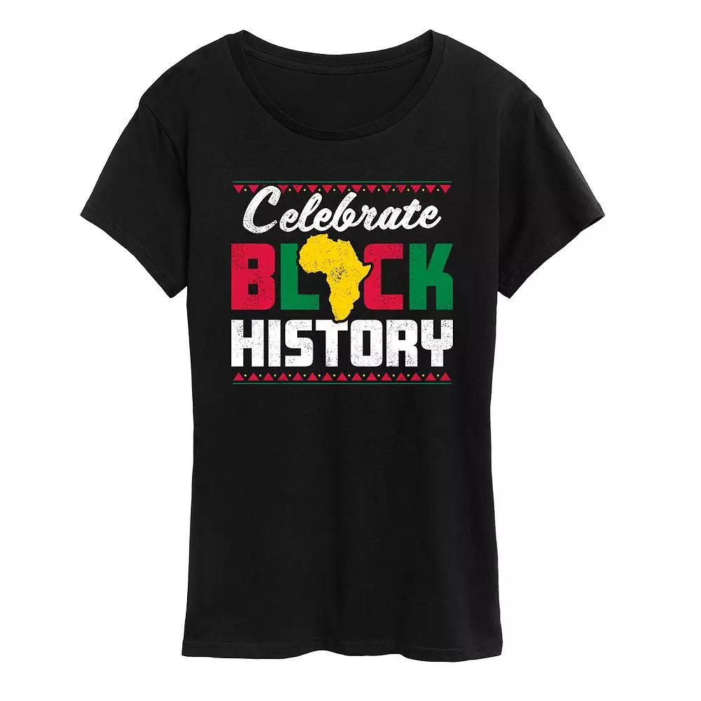 Womens Celebrate Black History Month Graphic Tee Blue Product Image