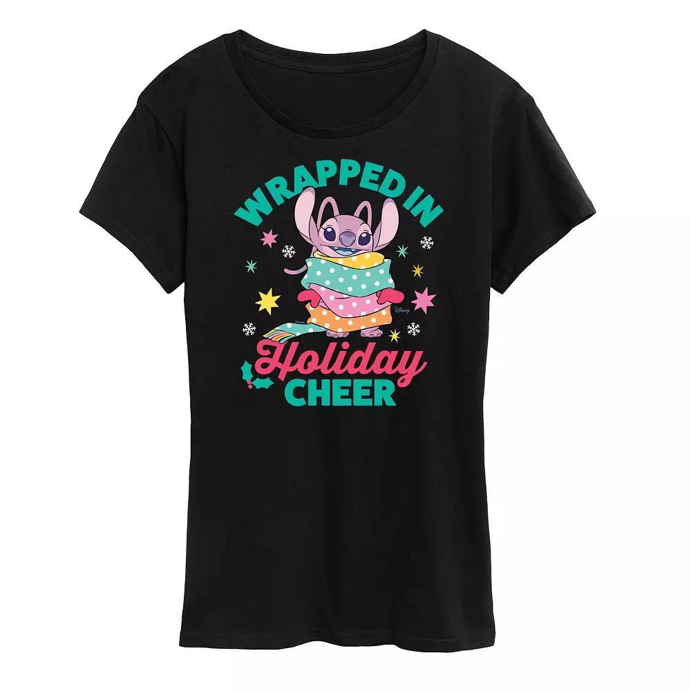 Disneys Lilo and Stitch Angel Womens Holiday Cheer Graphic Tee Product Image