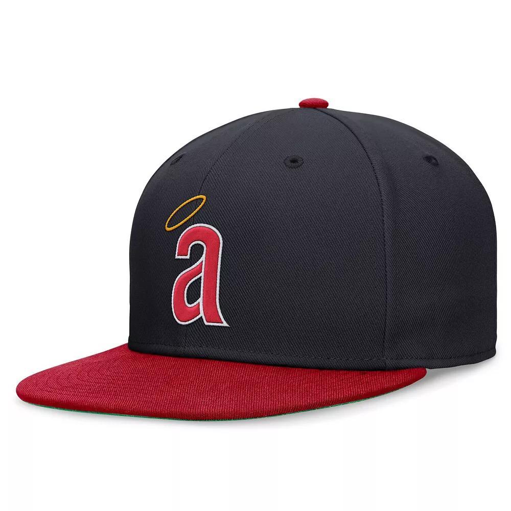 Men's Nike Navy/Red California Angels Rewind Cooperstown True Performance Fitted Hat, Size: 7 1/2, Mlb Blue Product Image