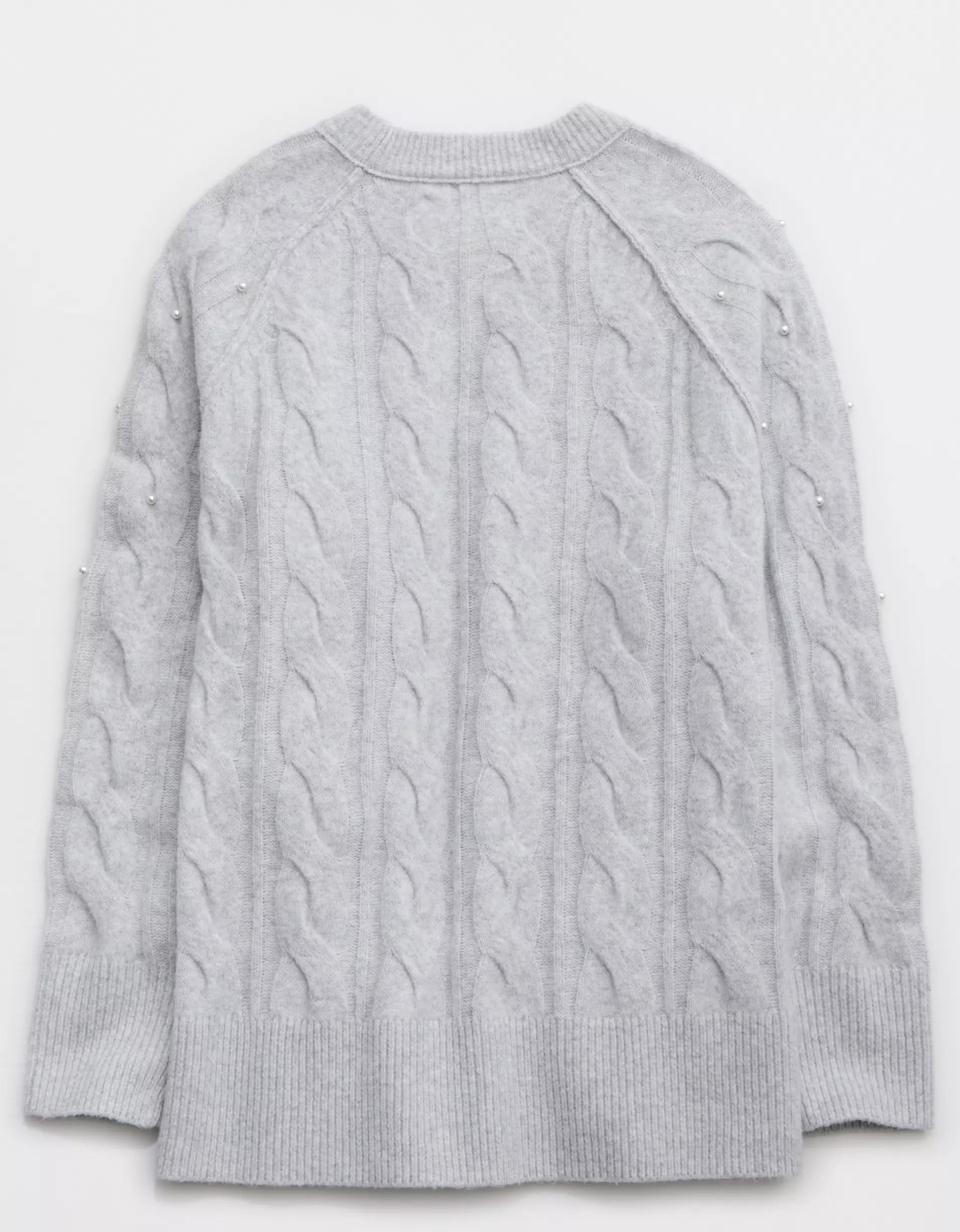 Aerie unREAL Cable Pearl Crew Sweater Product Image