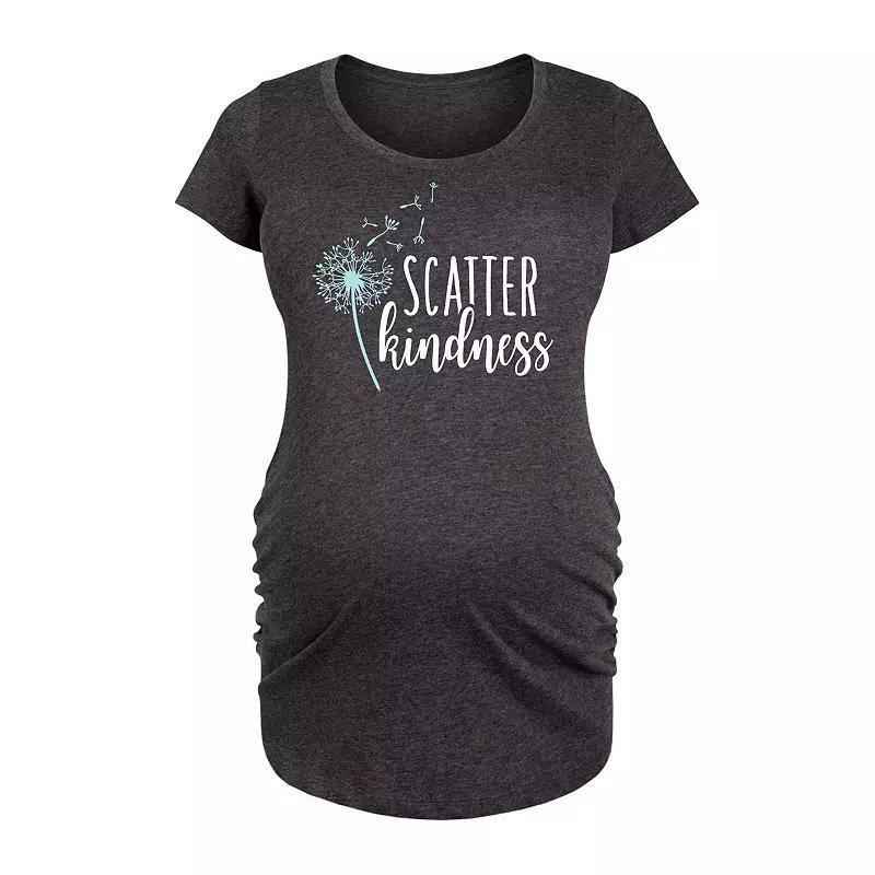 Maternity Scatter Kindness Graphic Tee, Womens Heather Grey Product Image