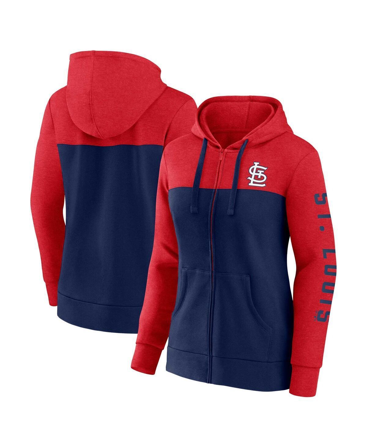 Women's Fanatics Branded Red/Navy St. Louis Cardinals City Ties Hoodie Full-Zip Sweatshirt, Size: Medium Product Image