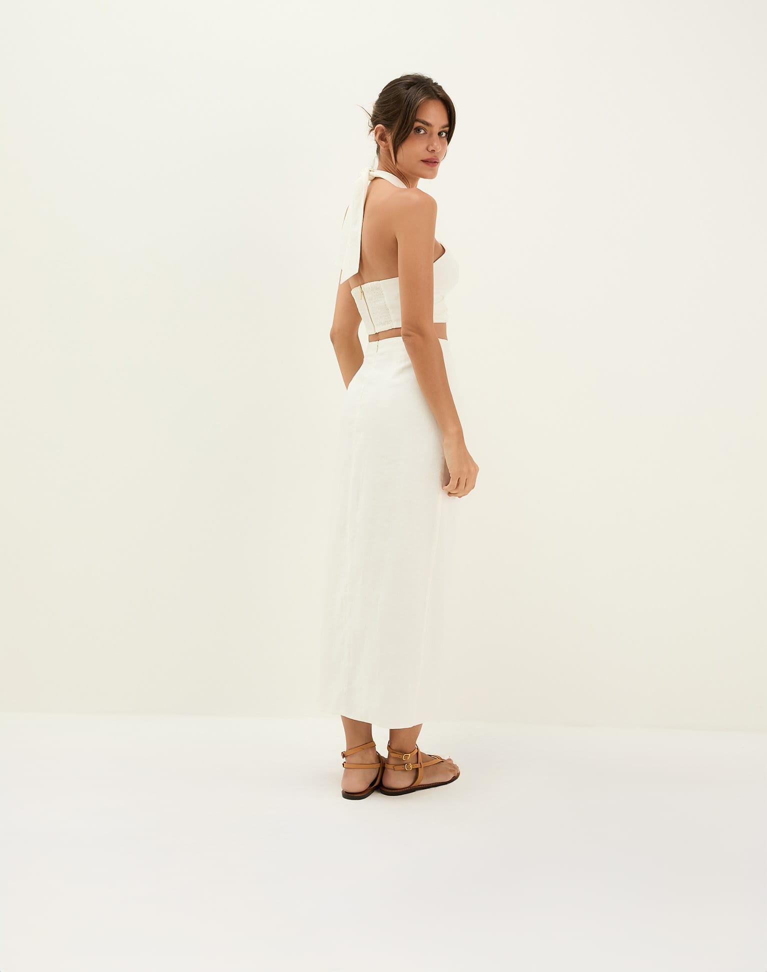 Luna Halter Top - Off White Product Image