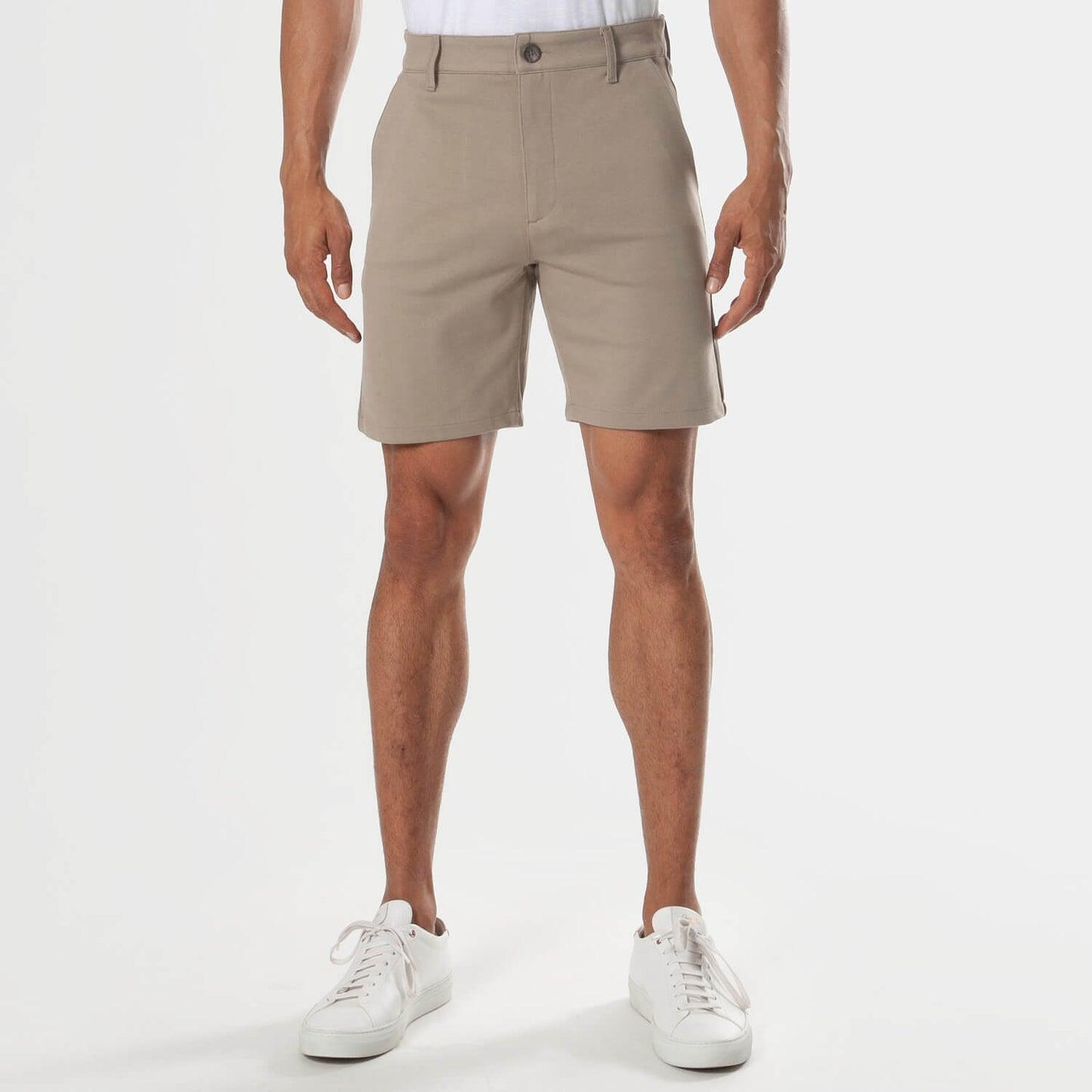 True Classic 7" Khaki Comfort Knit Men's Chino Shorts Product Image
