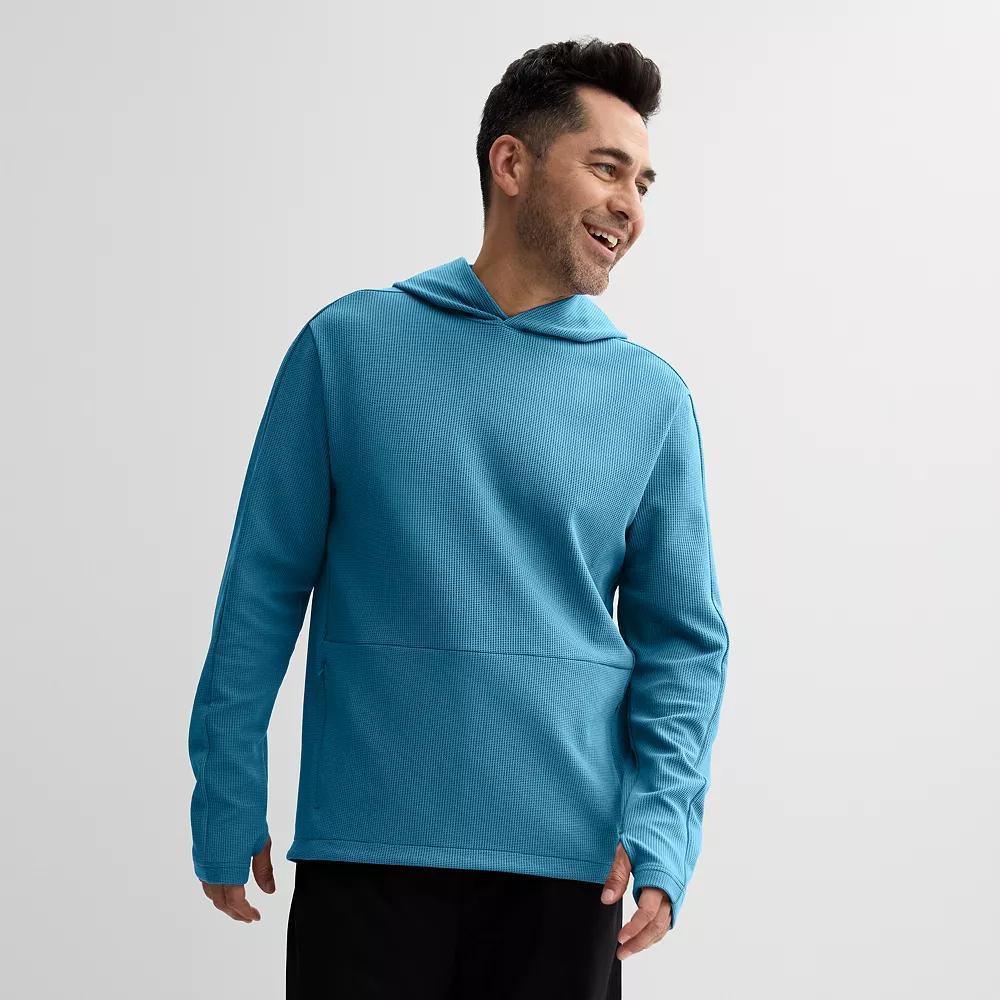 Men's Tek Gear® Performance Waffle Hoodie, Size: Medium, Sequel Blue Product Image