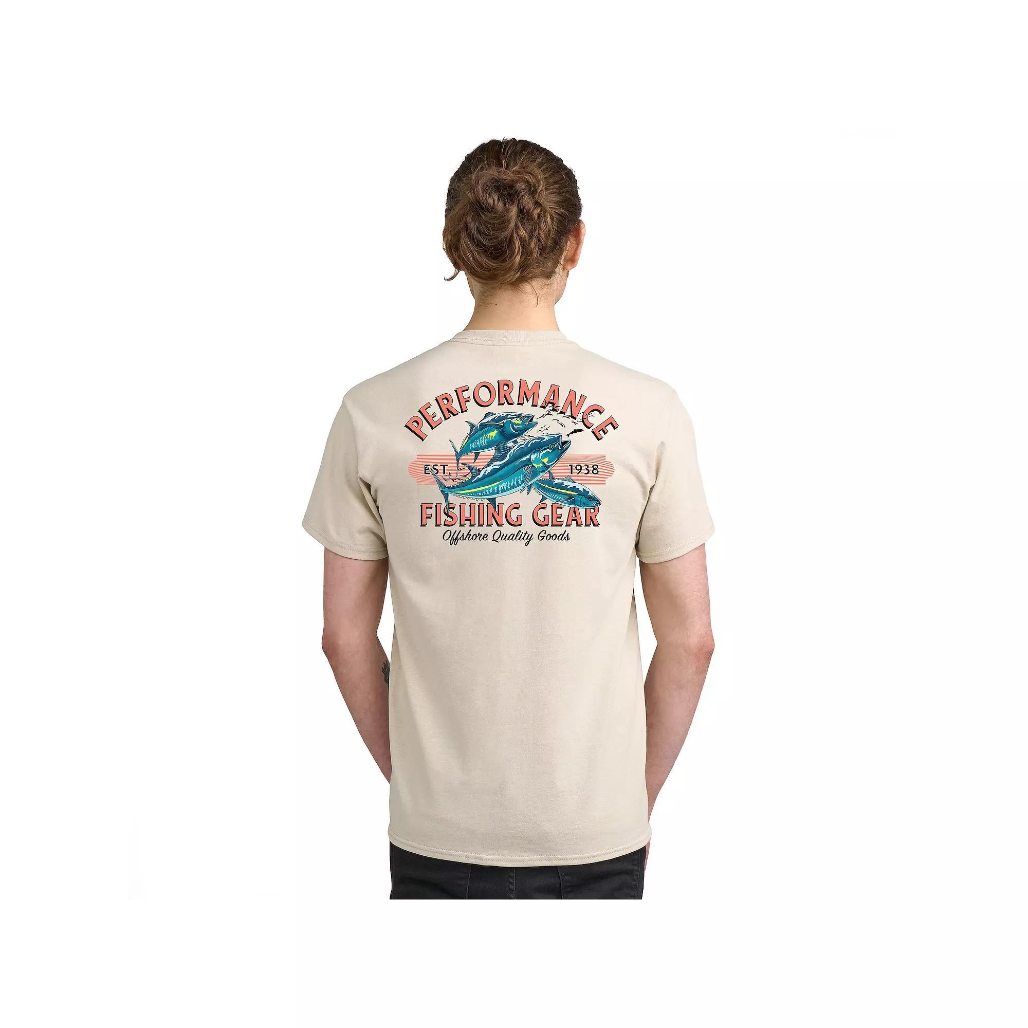 Men's Columbia Adventure Print Short Sleeve Graphic Tee, Size: Medium, Blue Stain Glass Product Image