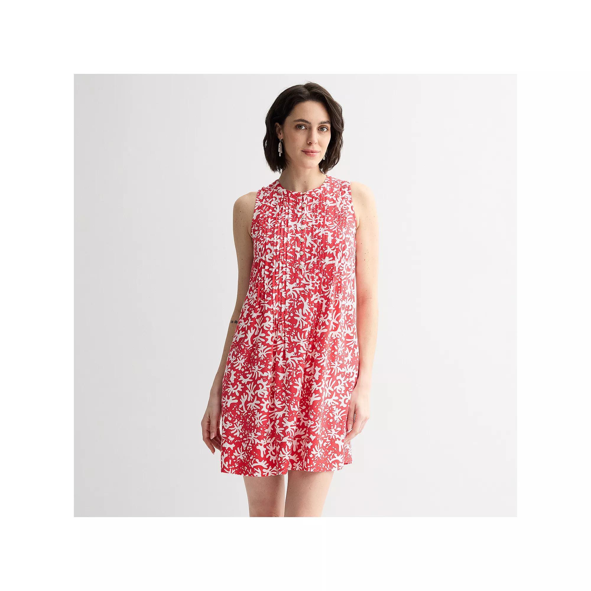 Women's Sonoma Goods For Life® Sleeveless Pintuck Dress, Size: Medium, Blue Marine Toss Product Image