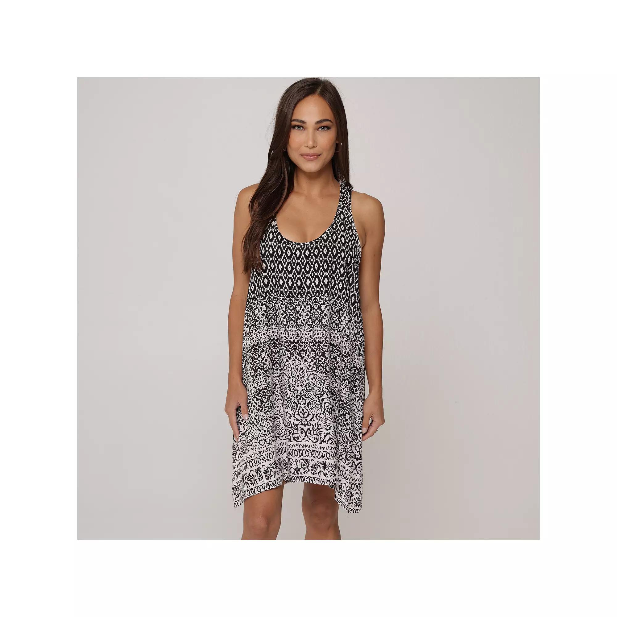 Womens J. Valdi Scoopneck Swim Cover-Up Tank Top Dress Product Image