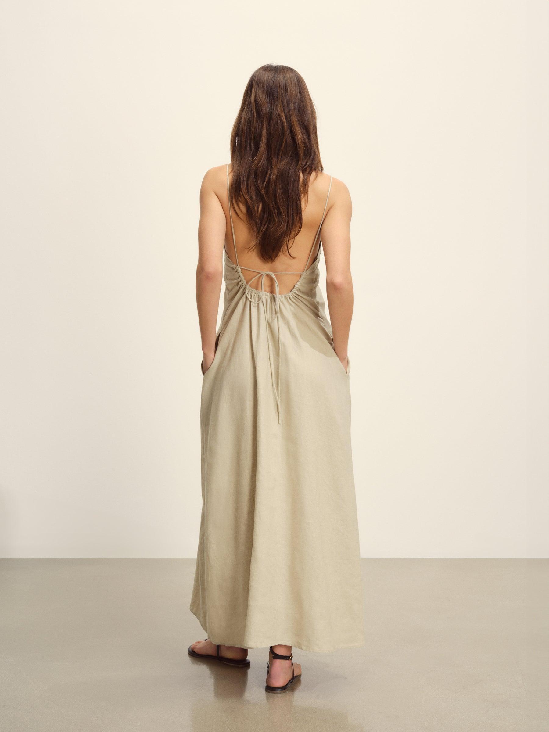 Flaxseed Crosshatch Linen Eastend Dress Product Image