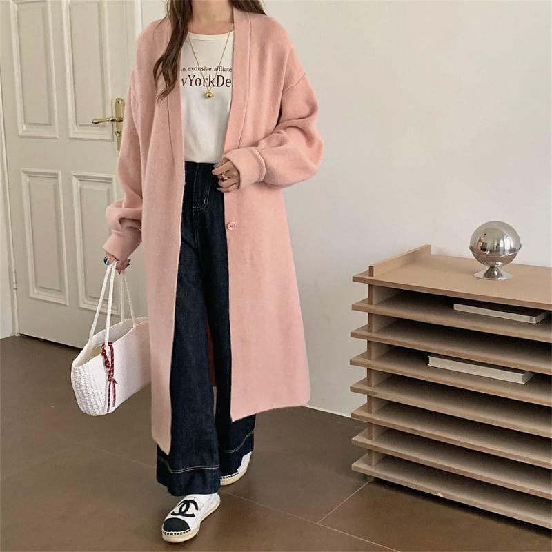 V-Neck Midi Cardigan Product Image
