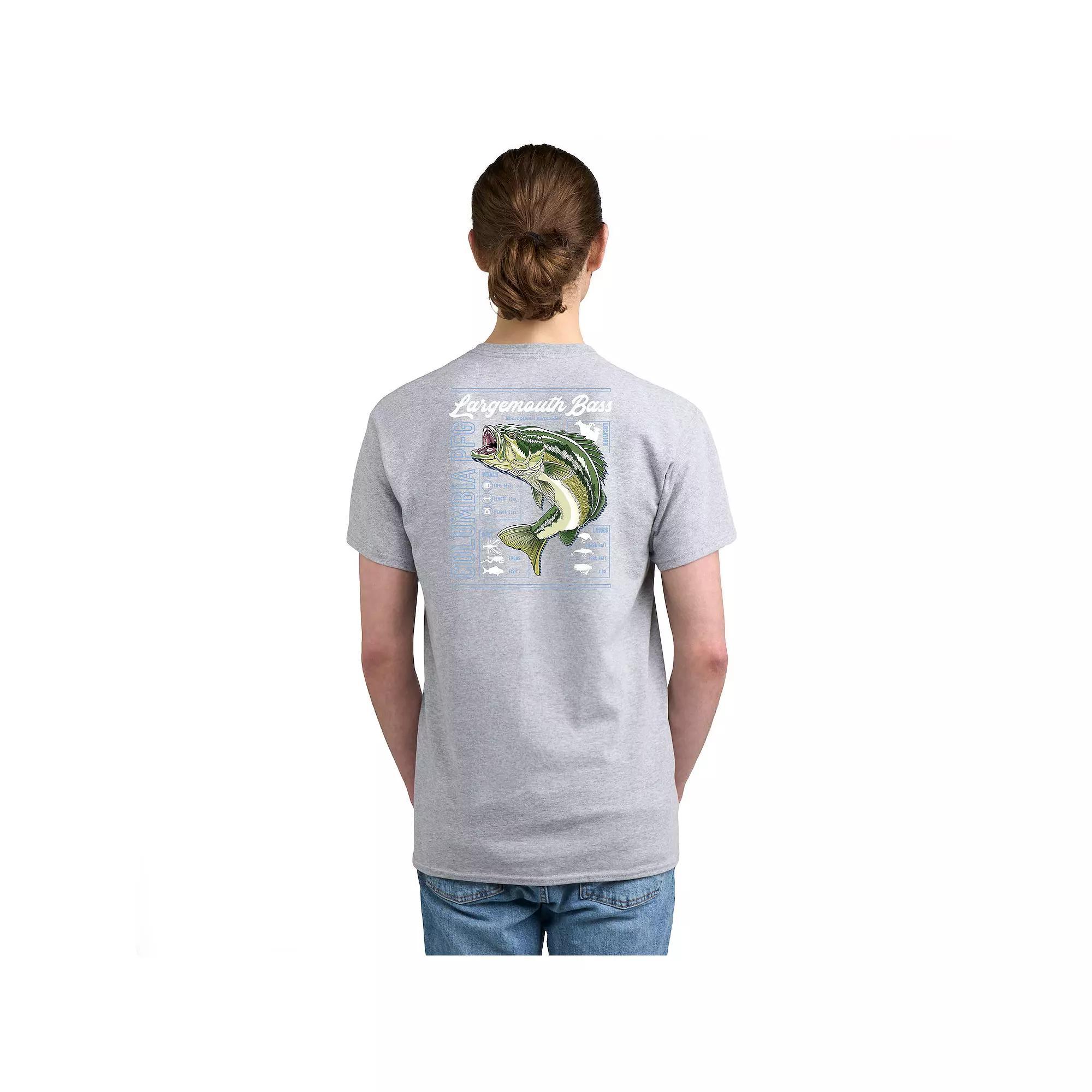 Mens Columbia PFG Short Sleeve Graphic Tee Blue Bass Product Image