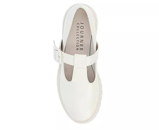 Journee Suvi Tru Comfort Foam Womens Mary Jane Flats Ivory Product Image