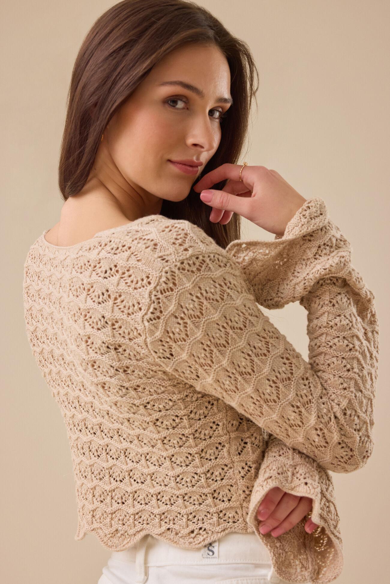 Lacey Crochet Tie Front Shrug Product Image