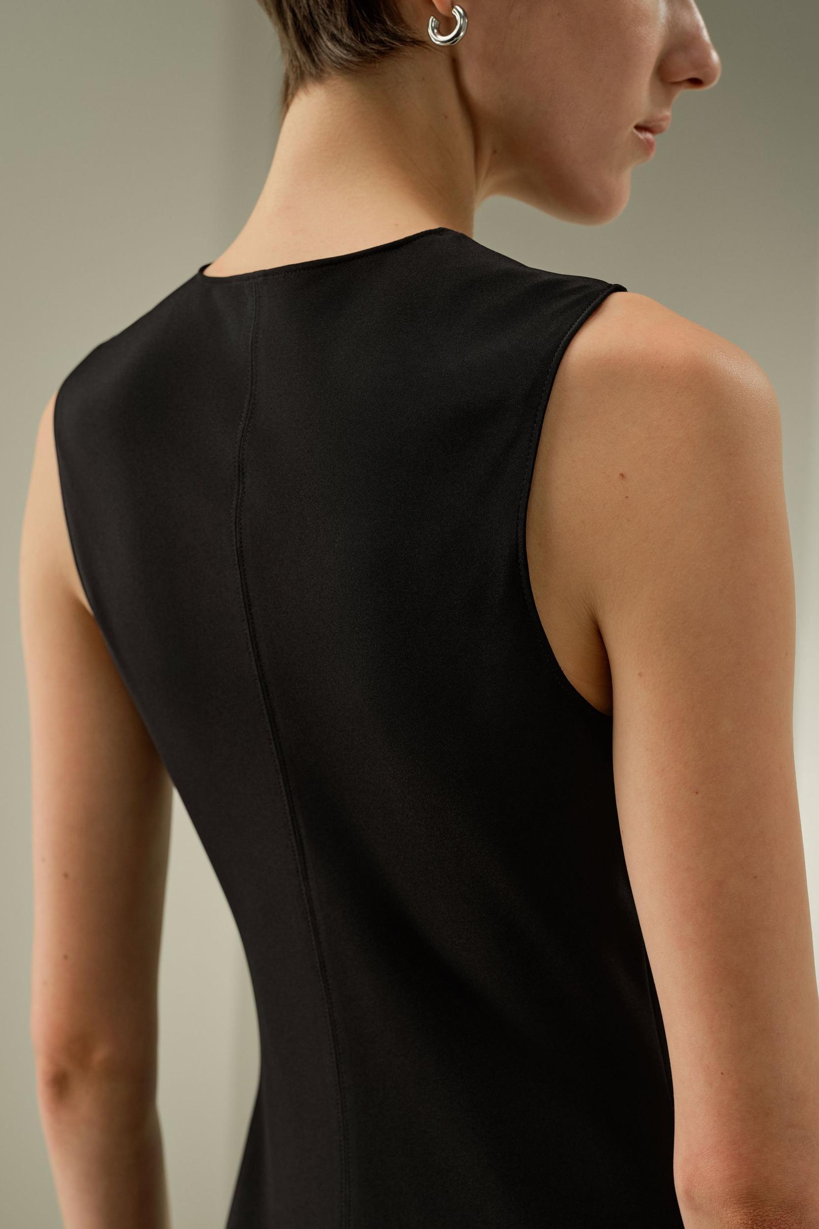 V-Neck Silk Long Dress Product Image