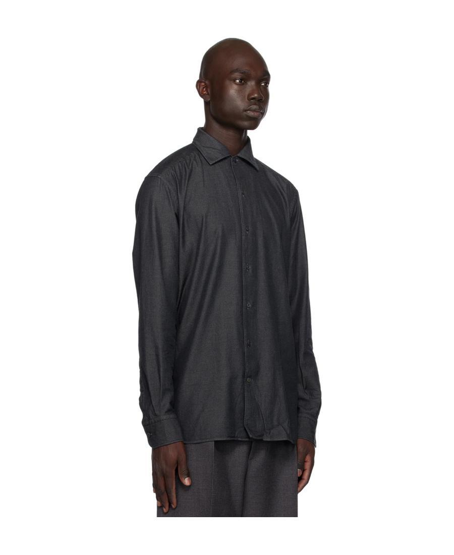 ZEGNA Cashco Long-sleeved Shirt In Black Product Image