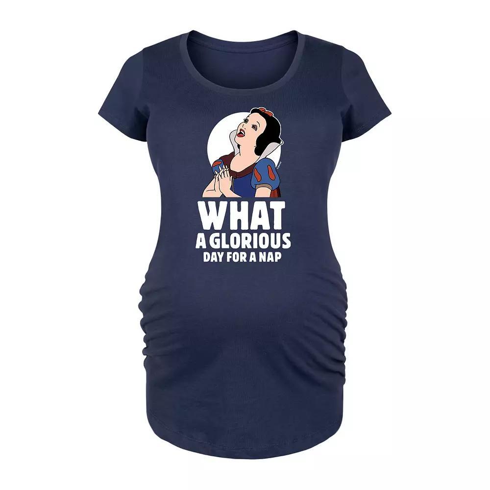 Disney Princess Snow White Maternity Nap Graphic Tee, Womens Blue Product Image