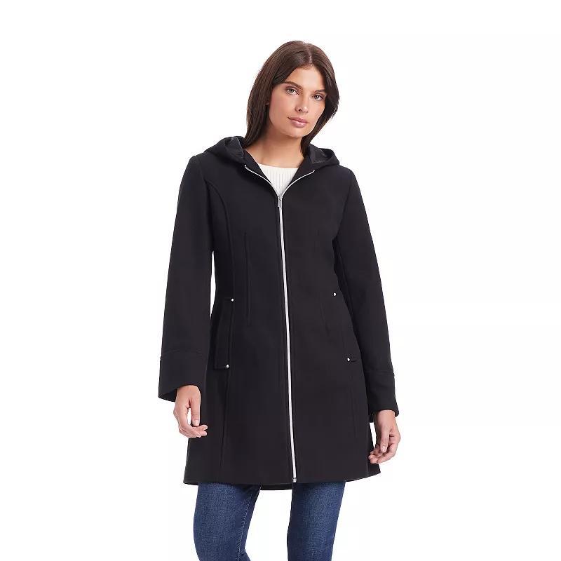 Womens d.e.t.a.i.l.sMelange Faux Wool Zip-Front Coat Product Image