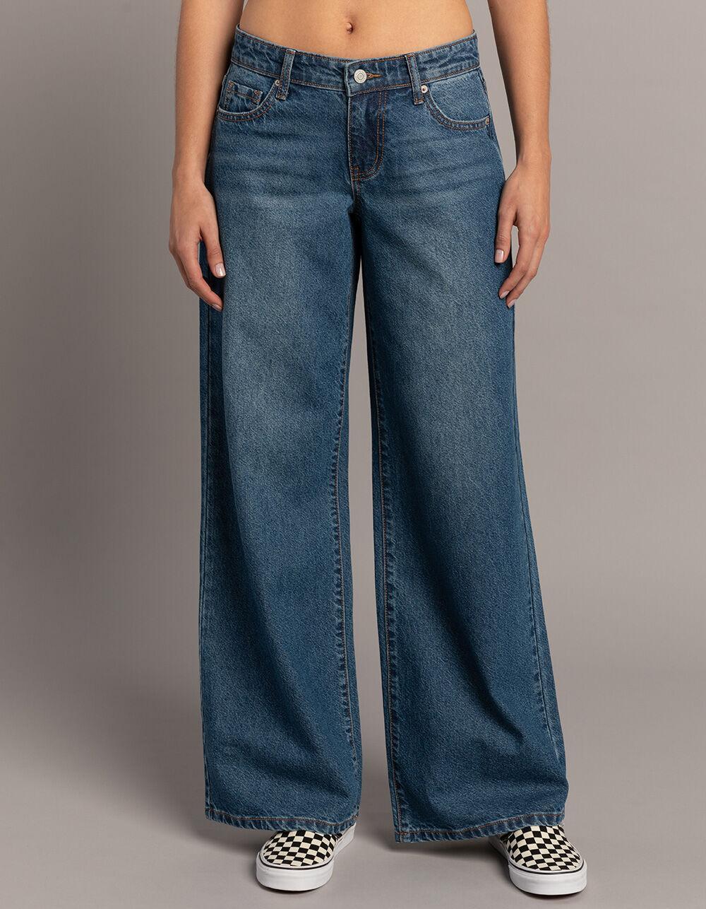 RSQ Womens Low Rise Wide Leg Jeans - MEDIUM WASH Product Image