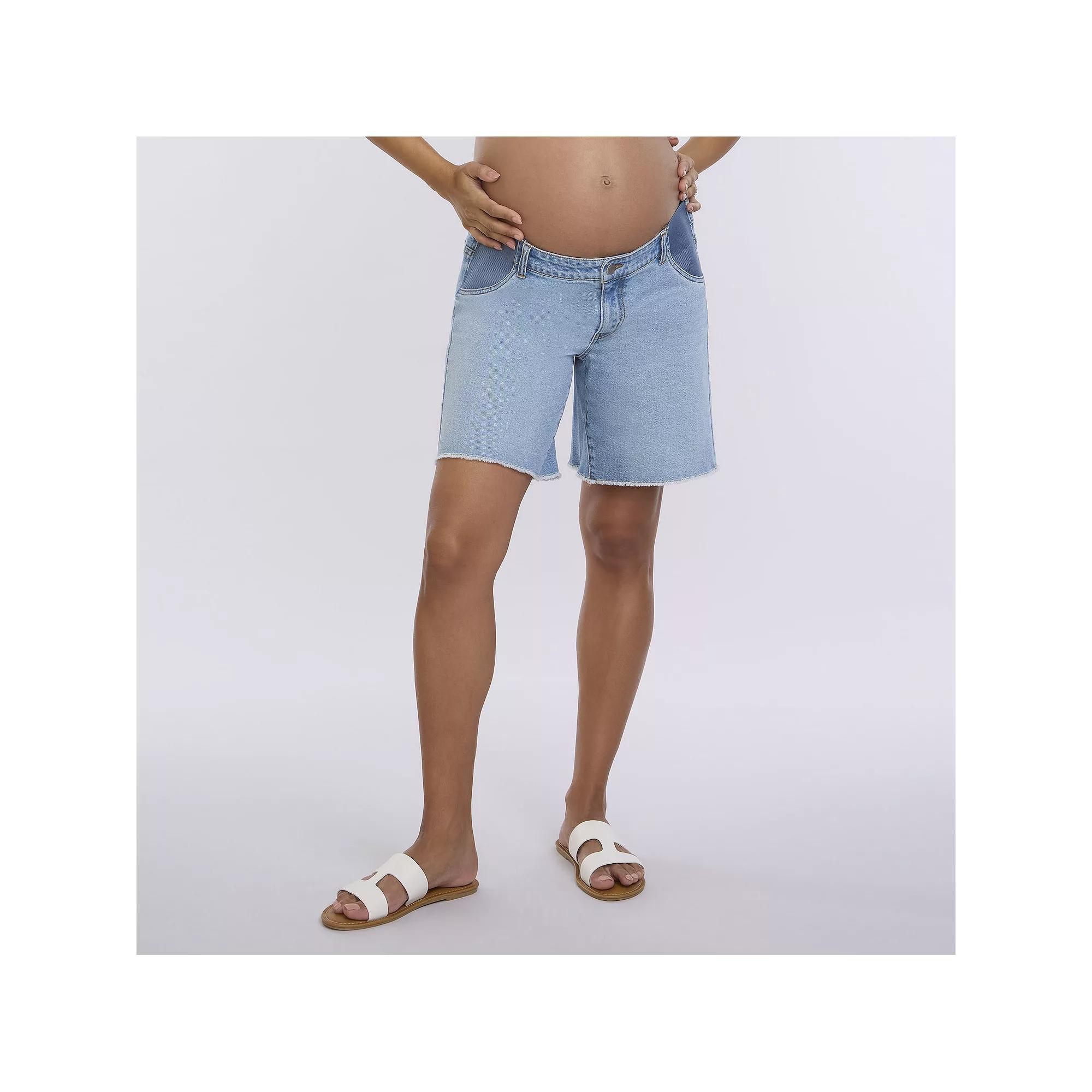 Maternity Motherhood® Dad Shorts, Women's, Size: Large-Mat, Light Blue Product Image