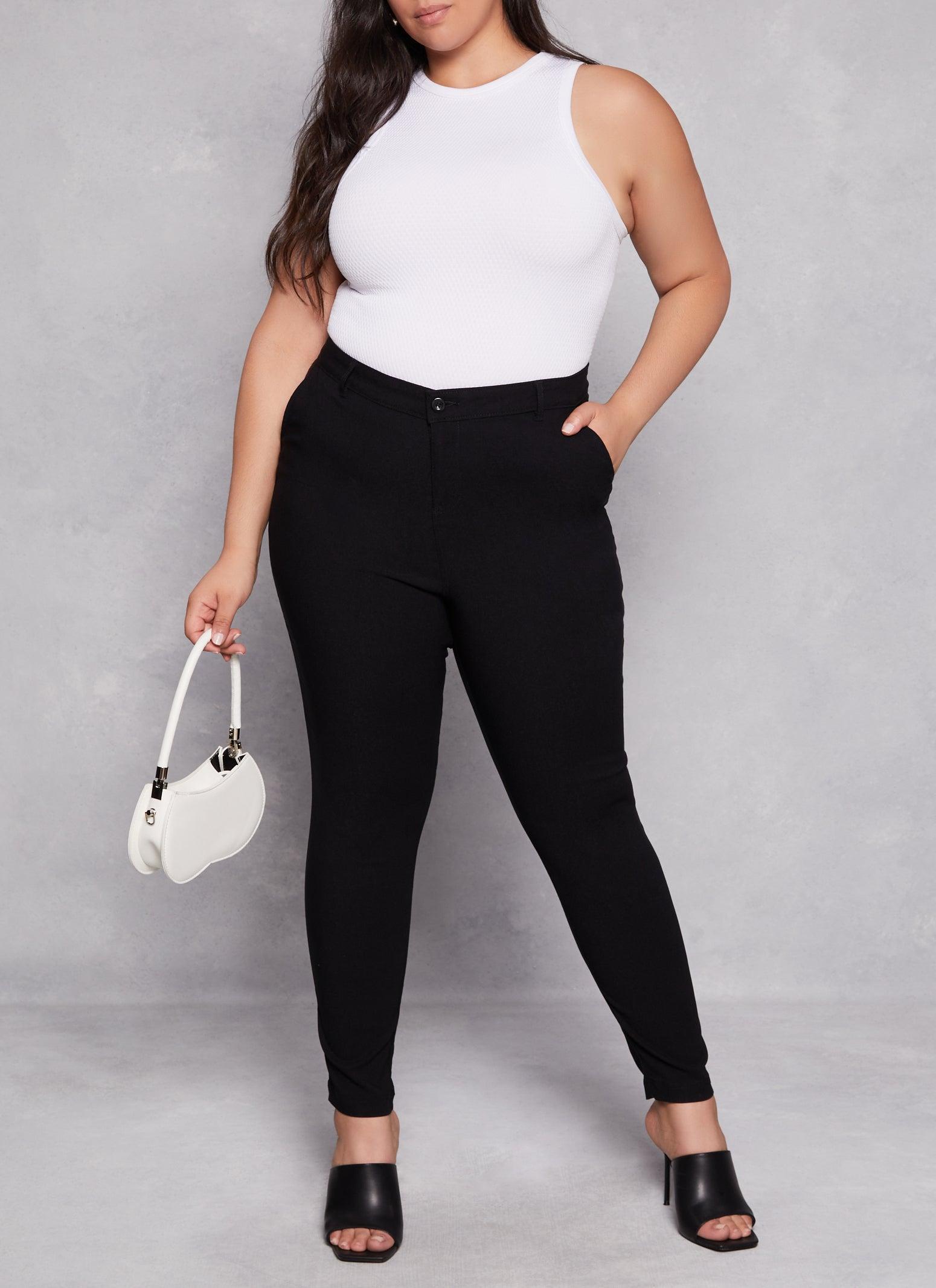 Womens Plus Size Hyperstretch Skinny Leg Dress Pants Product Image