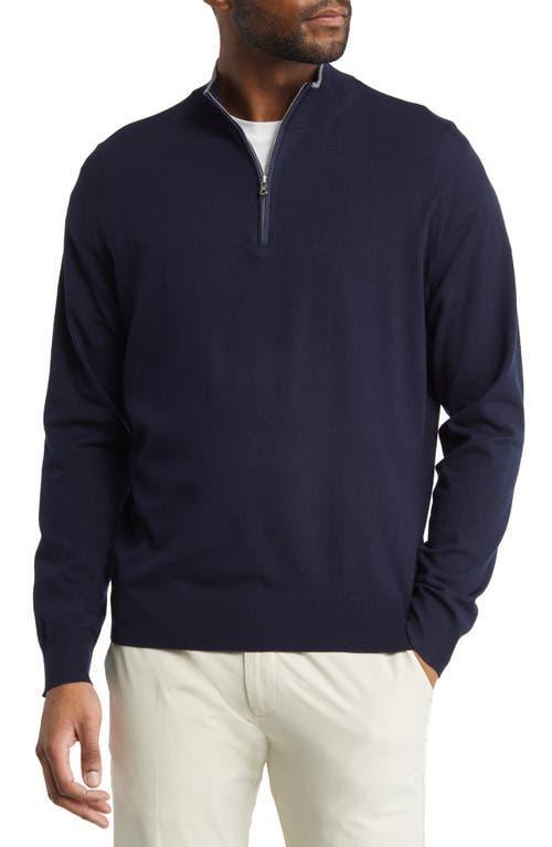 Peter Millar Mens Excursionist Flex Quarter-Zip Sweater | Color: Navy | Size: XXL Product Image