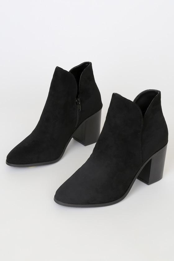 Martella Black Suede Ankle Booties Product Image
