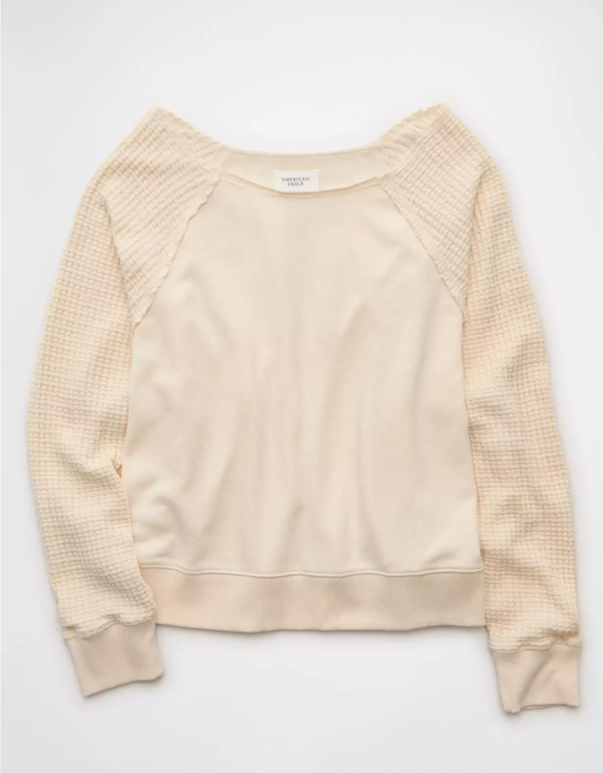 AE Mixed Knit Sweatshirt Product Image