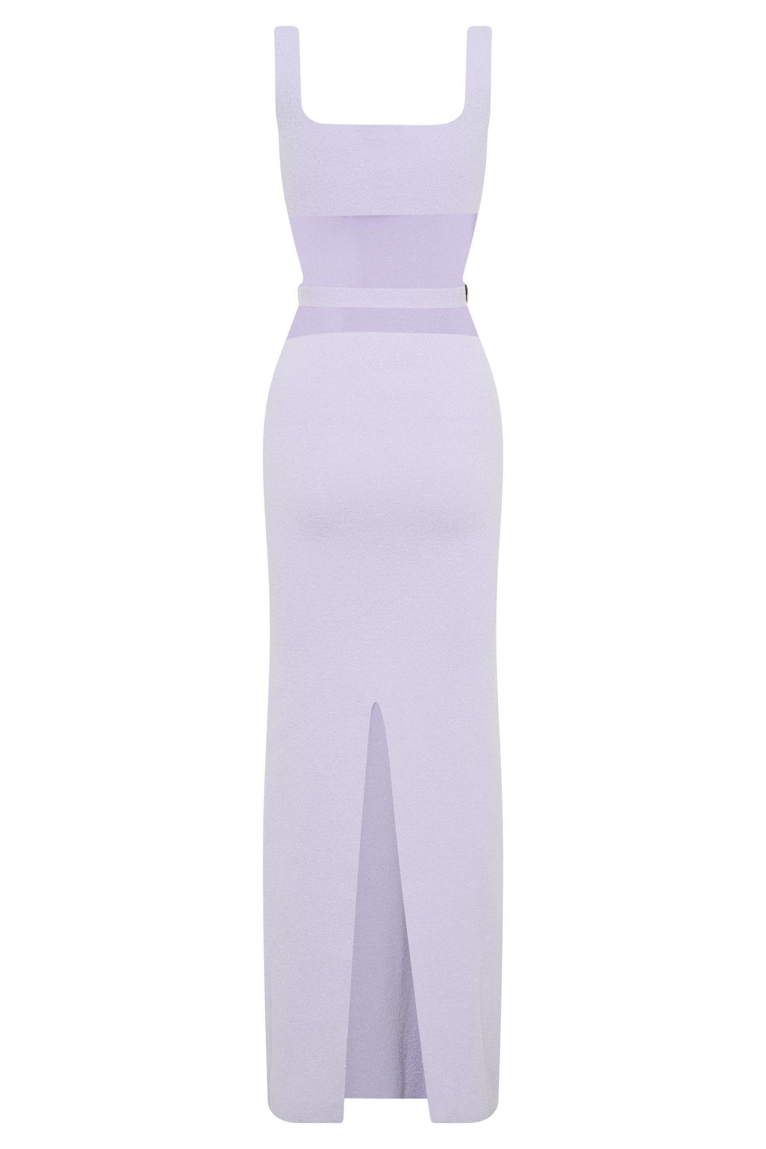 Alysanne Cut Out Knit Maxi Dress - Lilac Product Image