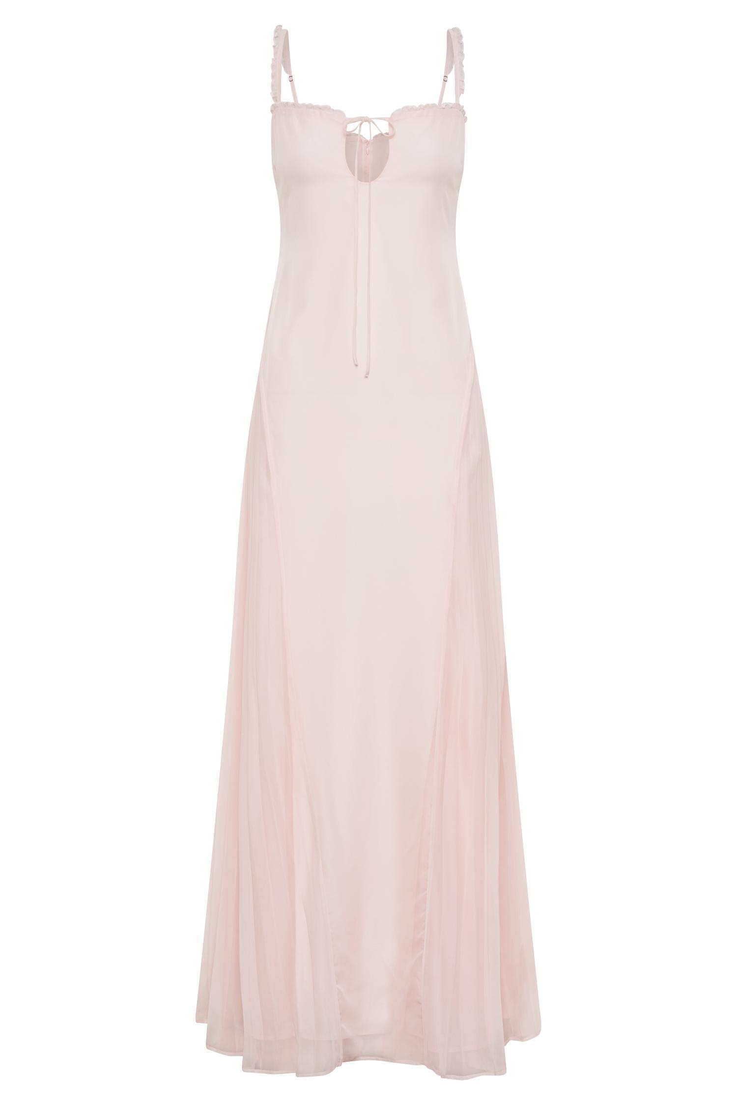 Saira Chiffon Maxi Dress - Powder Pink Product Image