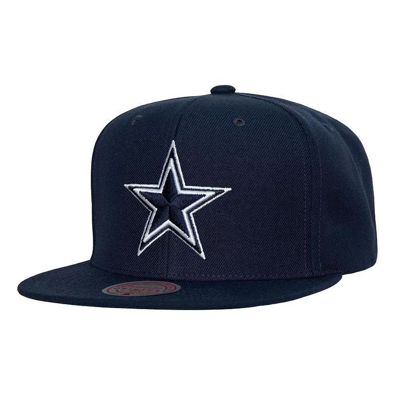 Mens Mitchell & Ness Dallas Cowboys Team Ground Snapback Hat, Blue Product Image