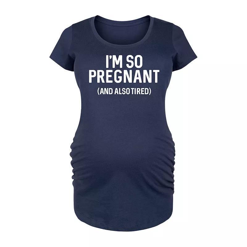 Maternity Joy Vintage Ornament Graphic Tee, Womens Blue Product Image