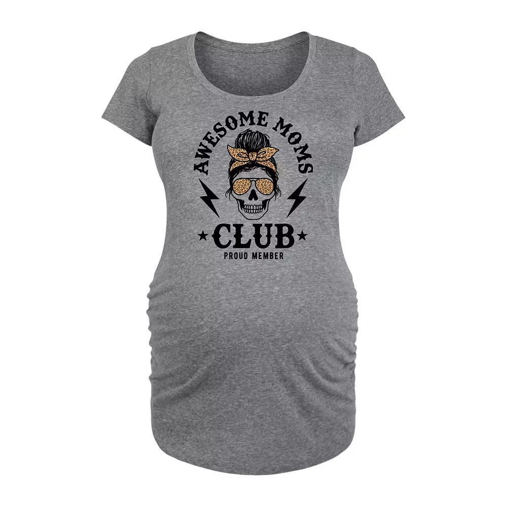 Maternity Awesome Mom Club Graphic Tee, Women's, Size: Medium, Grey Gray Product Image