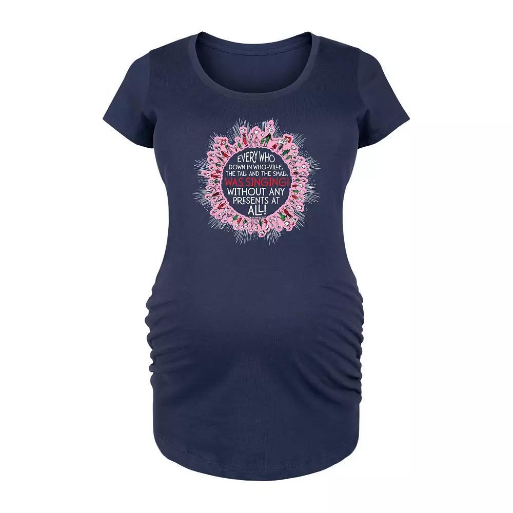 Maternity Dr. Seuss Who-Ville Singing Graphic Tee, Womens Blue Product Image