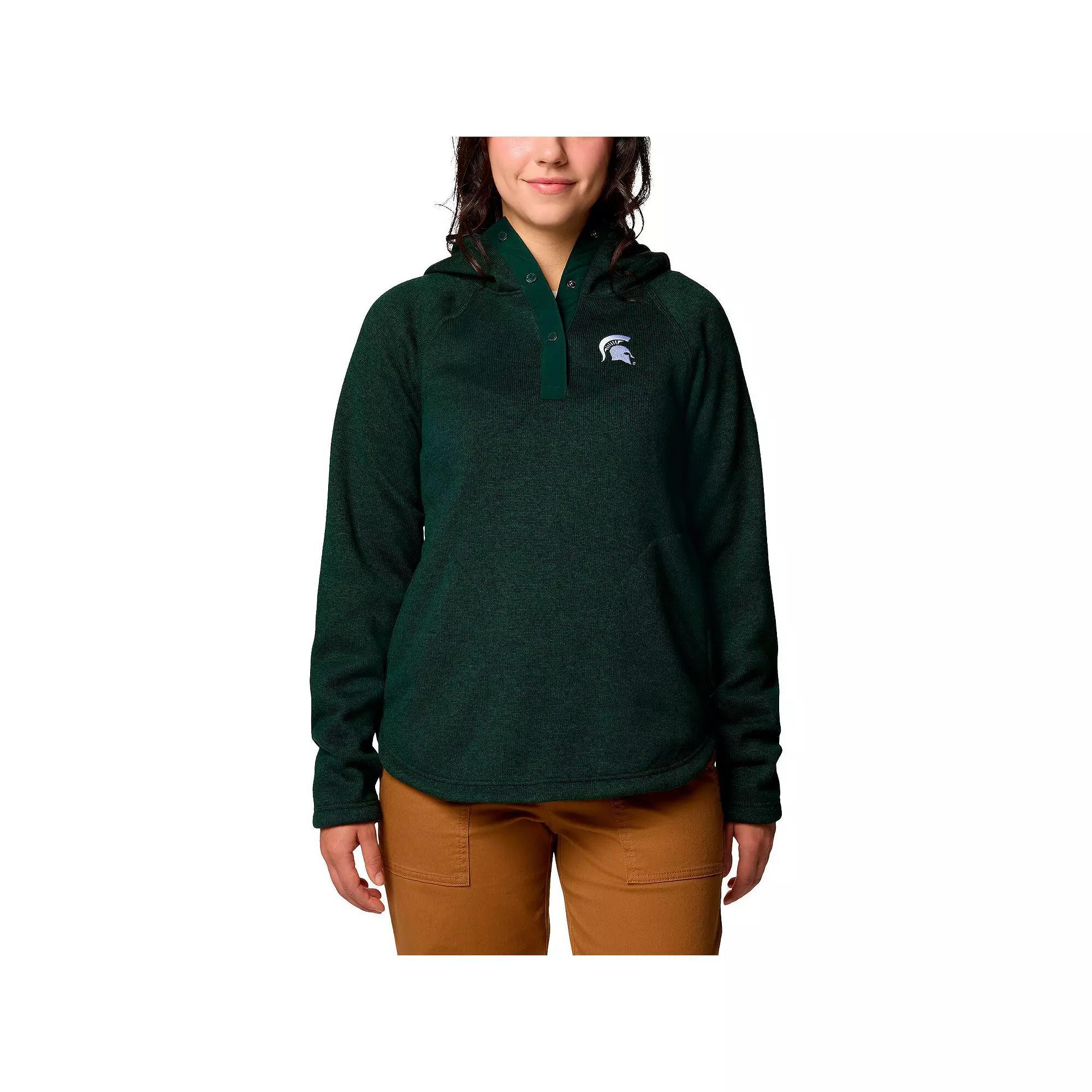 Women's Columbia Green Michigan State Spartans Sweater Weather Fleece Lined Pullover Hoodie, Size: XL Product Image