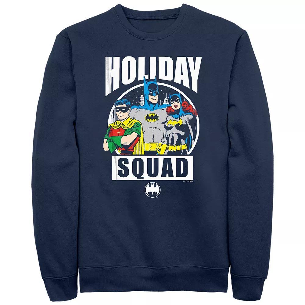 Men's Batman Holiday Squad Stamp Graphic Fleece, Size: XXL, Blue Product Image