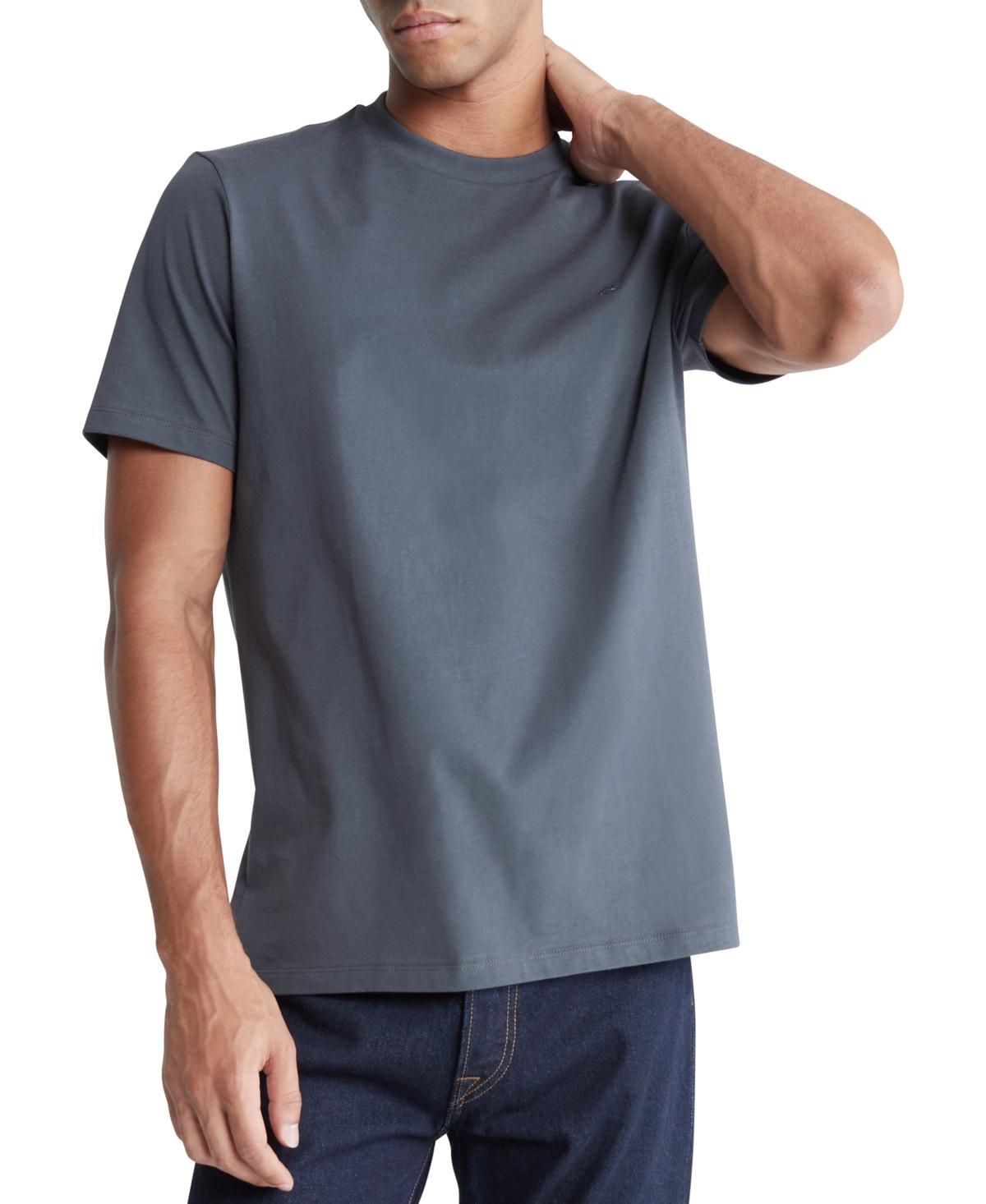 Calvin Klein Men's Smooth Cotton Monogram Logo T-Shirt - Grey - XXL Product Image