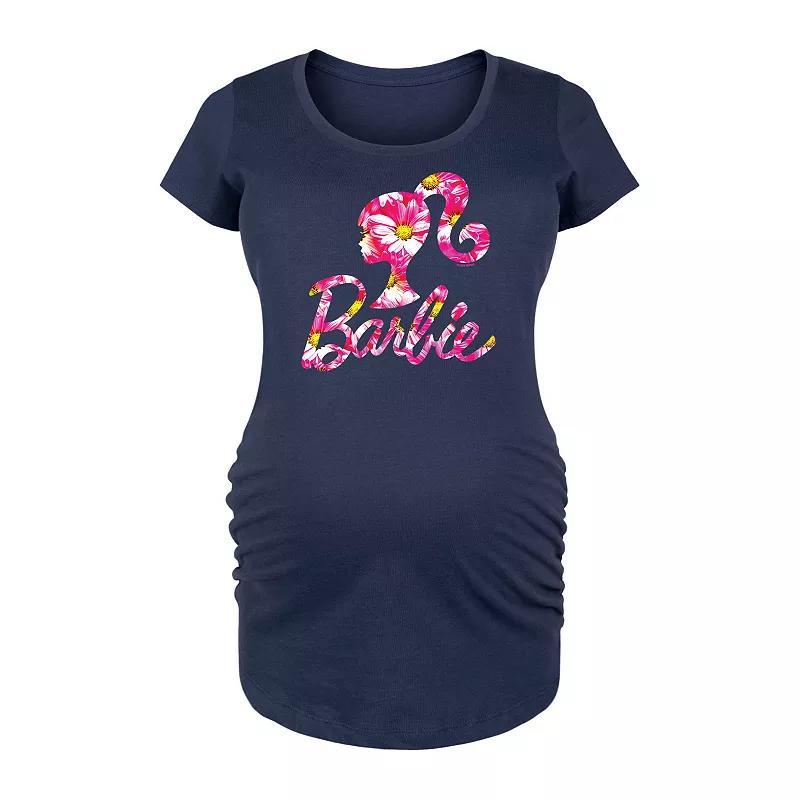 Maternity Barbie Pink Daisy Logo Graphic Tee, Womens Blue Product Image