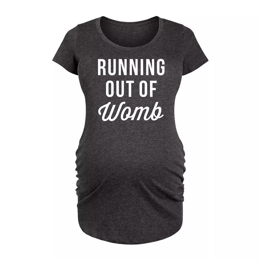 Maternity Running Out Of Womb Graphic Tee, Womens Heather Grey Product Image
