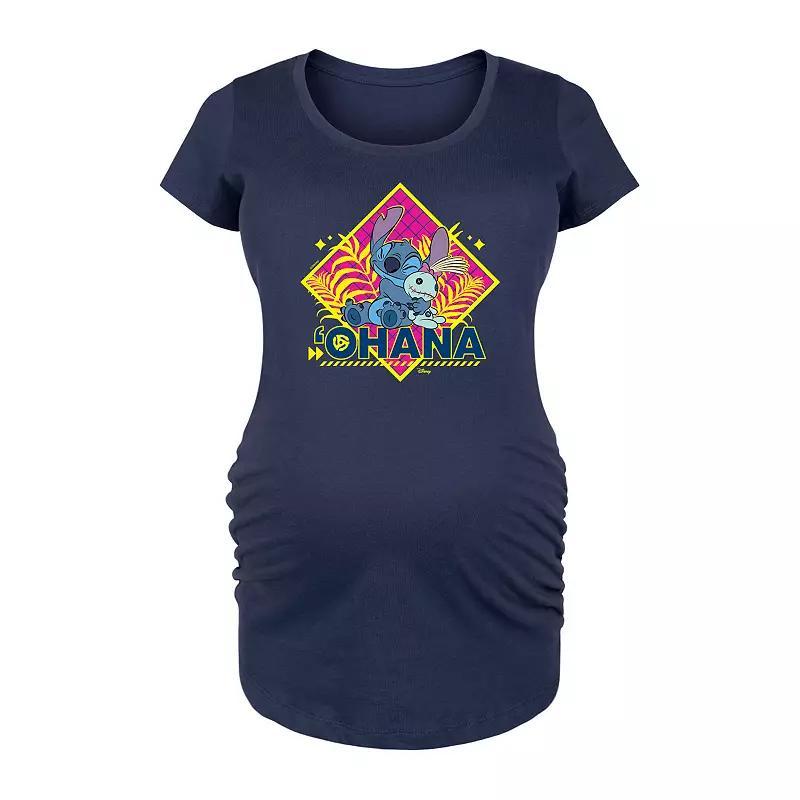 Disneys Lilo & Stitch Maternity Ohana Graphic Tee, Womens Product Image